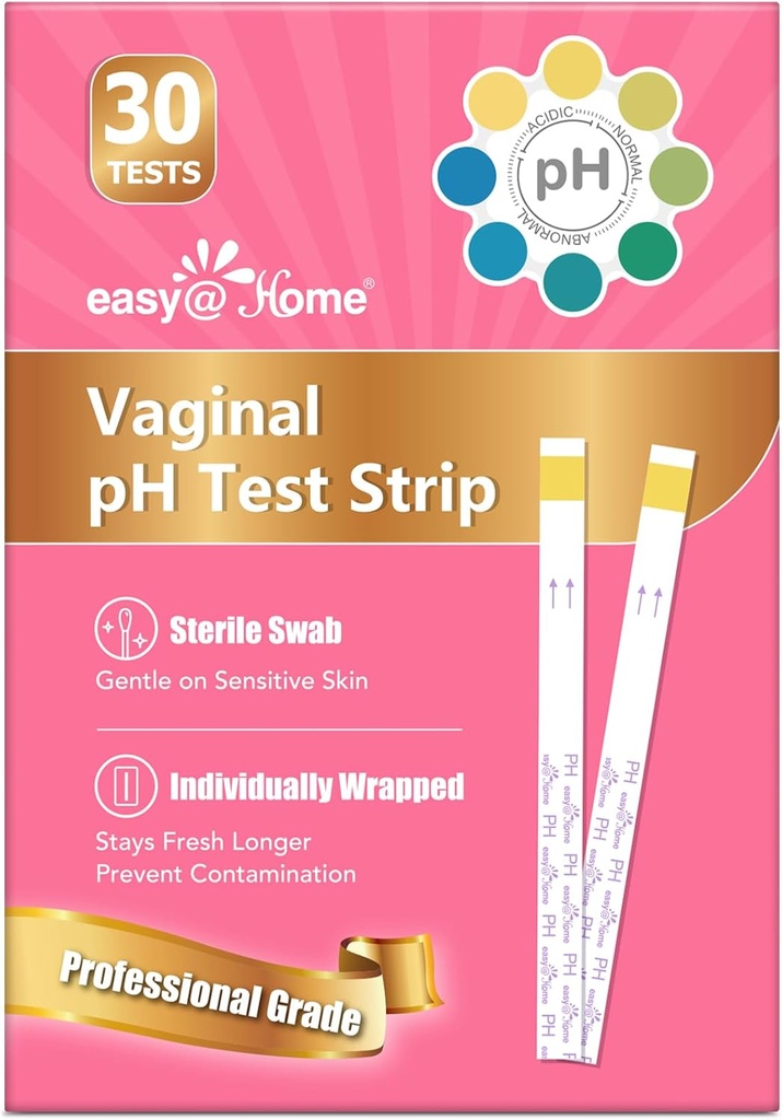 Easy@Home Vaginal PH Test -30 스트립 | 여성용 BV 테스트 키트 | 여성용 효모 감염 시험 + 여성용 pH 밸런스