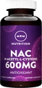 MRM 영양 N-Acetyl-Cysteine (NAC) 600mg | Antixoidant | Resipratory Health | Liver Health | 미토콘드리아 건강 | Vegan + 글루텐 프리 | 60 서빙
