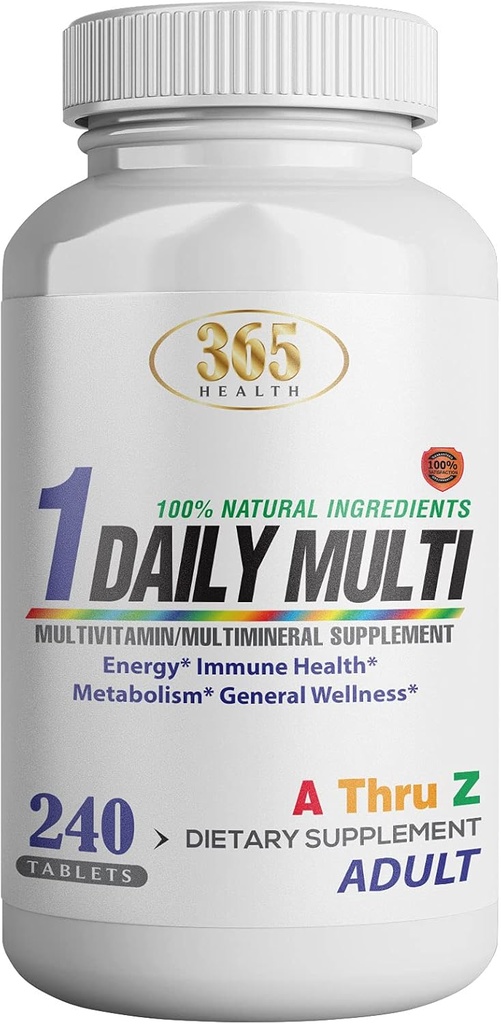 Multivitamin, Multimineral 보충교재 w/Antioxidants, 아연, 비타민 D3 & B 비타민, 글루텐 자유로운, 비 GMO 성분 - (240 조사) 365 건강