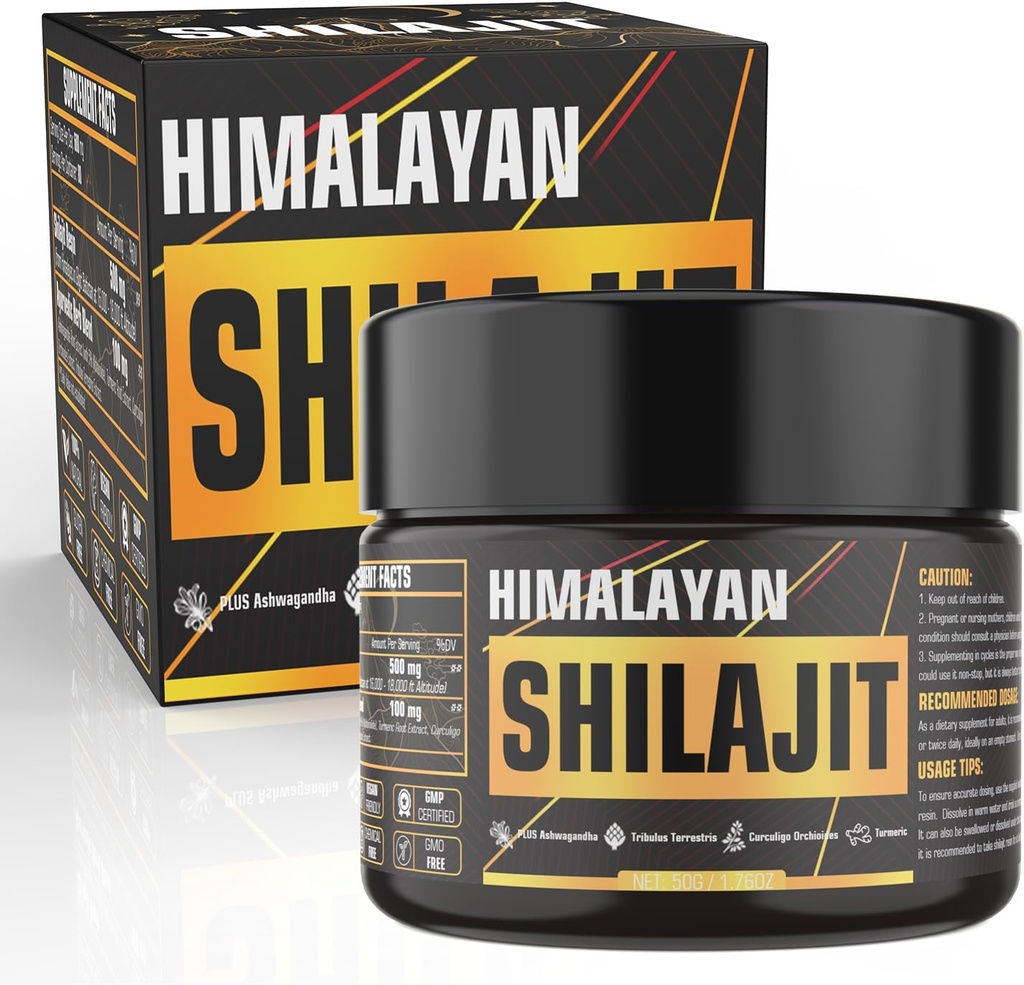 Shilajit 순수한 Himalayan 유기 수지, 85+를 가진 600mg 자연적인 유기 Shilajit 수지 무기물 황금 급료 Shilajit 보충교재, 남자를 위한 Shilajit 수지