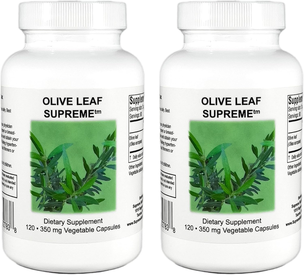 Supreme Nutrition Olive Leaf Supreme, 120 순수한 올리브 리프 채식 캡슐 | 2 팩