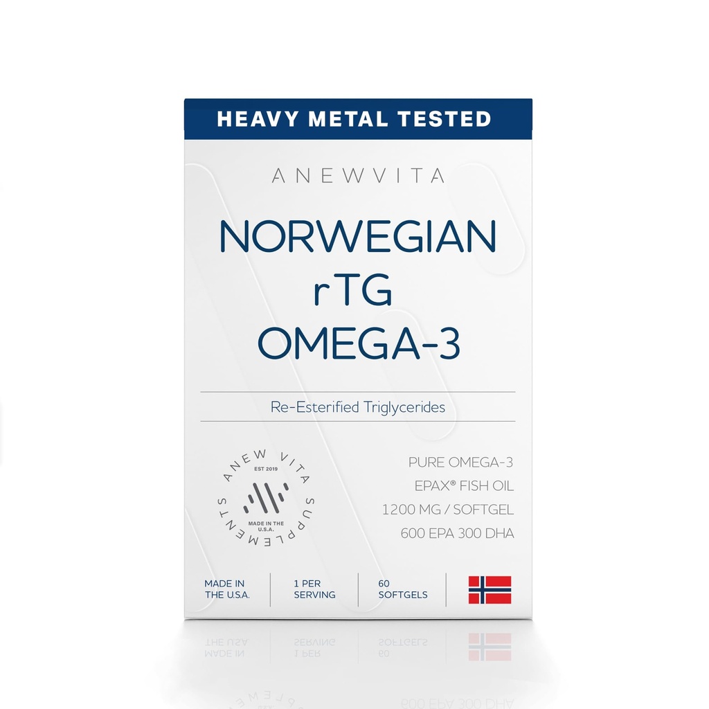 Brain & Heart Boost, Triglyceride Fish Oil Omega 3 보충제, 300 DHA 600 EPA 오메가 3 Softgels Essential Fatty Acids for Eyes, 피부 및 관절, 1200mg, 60 서빙