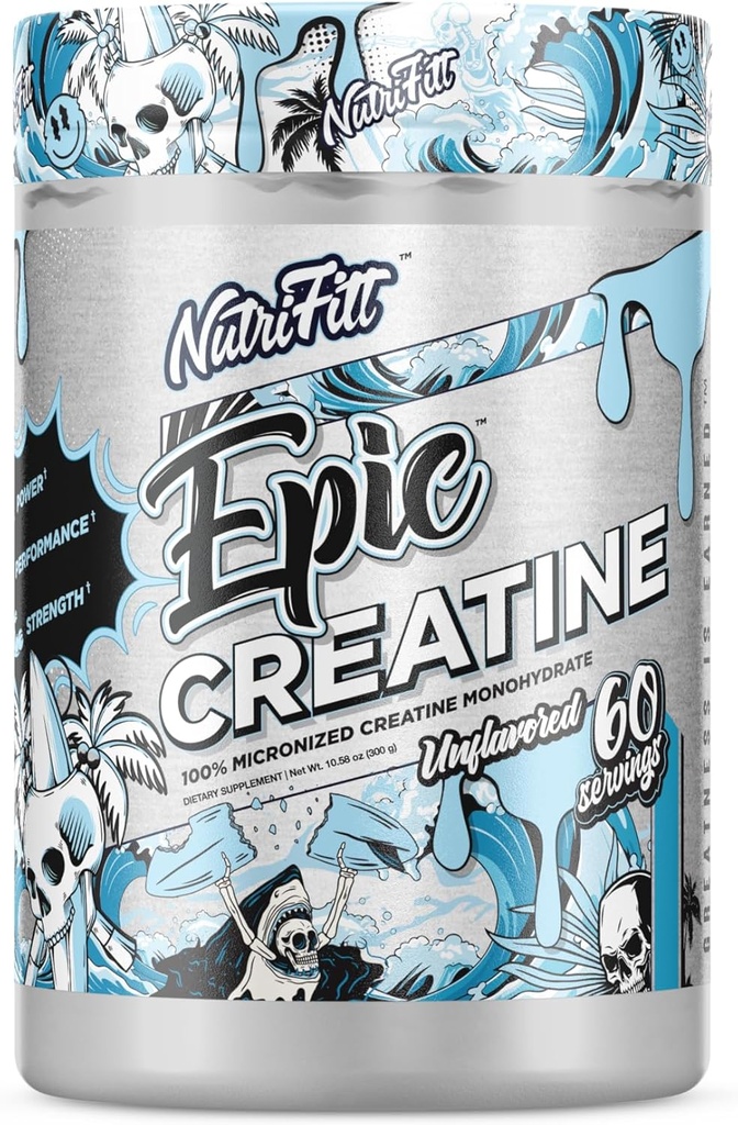 Nutrifitt CREATINE | Micronized Creatine Monohydrate | 남성과 여성용| 60 인분 | 근육 성장 |인지 부스트 | UNFLAVORED