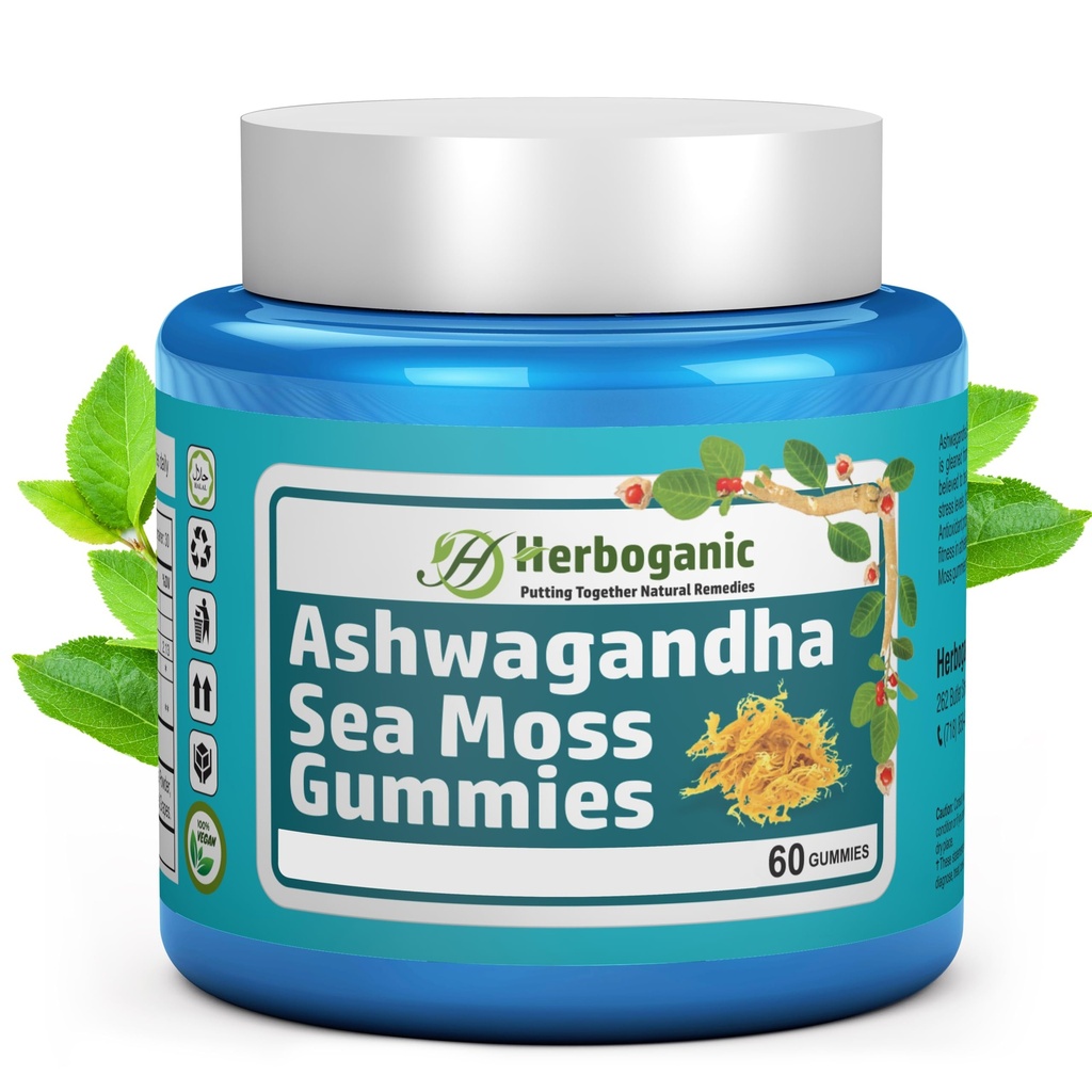 HERBOGANIC Ashwagandha Sea Moss Gummies - 60 개