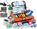 Scherber 완전 스토킹 프리미엄 First Responder Bag | HSA/FSA 승인 | 대형 프로 EMT/EMS 트루마, 브레이딩 및 산소 의료 키트 | CAT 투어니케, HyFin Chest Seal & 260+ First Aid Supplies (Orange)