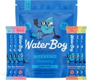 Waterboy 주말 복구 샘플 팩 | 3,200mg Electrolyte 분말 패킷 | 생강 + L-Theanine + 비타민 | 설탕 없음, 모든 자연, 글루텐 무료 | 12 음료 스틱 혼합 (샘플 팩)