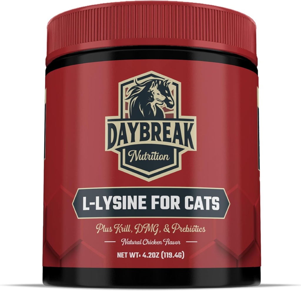 고양이와 새끼 고양이를위한 L-Lysine - 면역 및 호흡 지원을위한 고양이를위한 900 mg L Lysine 분말 - L-Lysine, Prebiotics, Krill, & DMG를 가진 고양이 보충