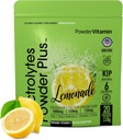 PowderVitamin Electrolytes Powder Plus (20 서빙) Lemonade Electrolyte Powder, No Maltodextrin, Keto,Sugar Free,Pink Himalayan 소금, 1000mg 칼륨, 120mg 칼슘, 120mg 마그네슘, 건조 분말
