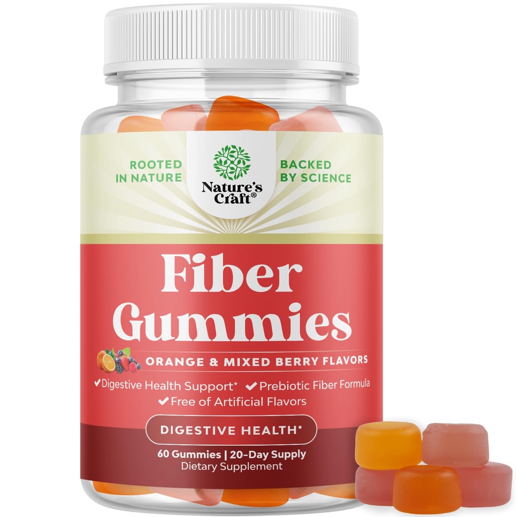 성인을 위한 맛있은 Prebiotic 섬유 Gummies - Immunity와 소화 지원을 위한 Prebiotic Soluble Chicory 뿌리를 가진 성인을 위한 높은 섬유 보충교재 Gummies 비타민 - 비 GMO Vegan Halal 60 조사