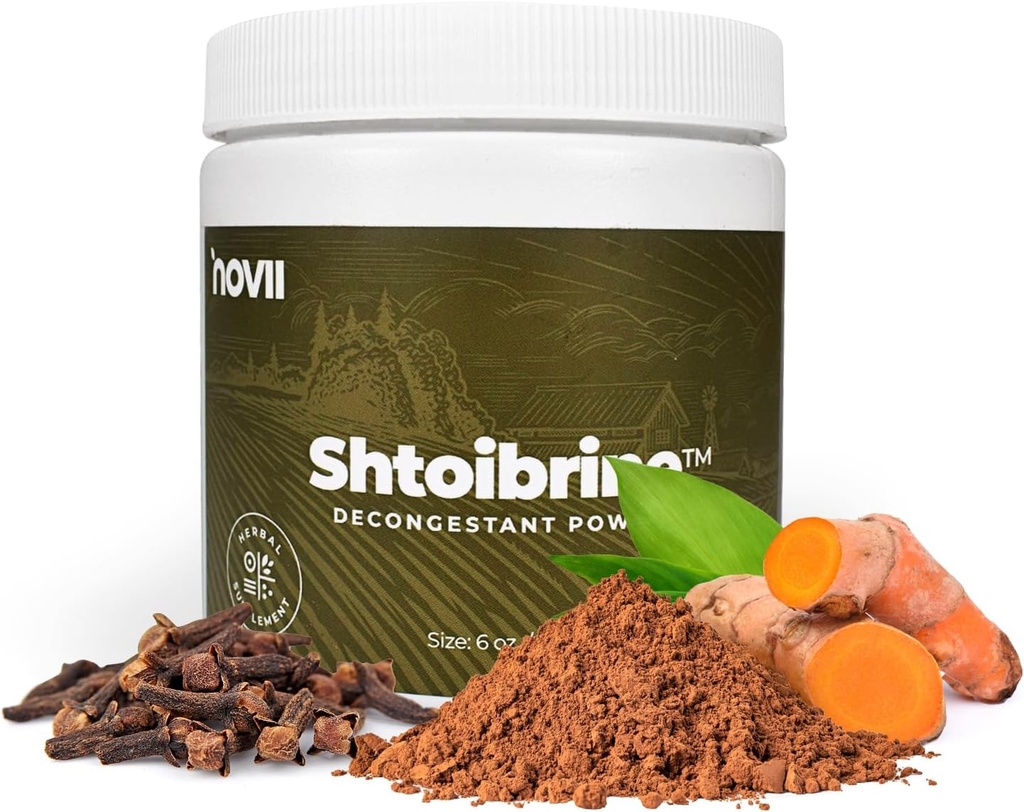 Novii Shtoibrine Sinus Relief-100% 자연적인 초본 Sinus Decongestant- Congestion & Mucus 기복을 위한 구두 자연적인 Remedy를 위한 Decongestant 분말 - 6oz
