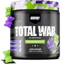 REDCON1 Total War Pre Workout, Sour Gummy Bear - Green Tea, Juniper & Beta Alanine의 Caffeine의 320mg을 함유합니다 - 펌프, 에너지 + 내구시간 (30 인분)