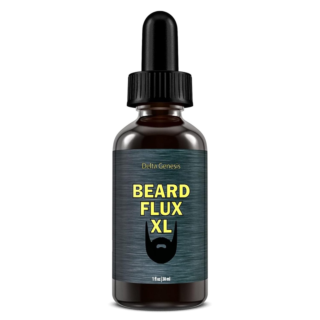 Beard Flux XL (1 fl oz / 30 ml) | 콧수염과 Beard Growth Stimulating Oil | 남성용 페이셜 헤어 성장 제품 | 아간, 카페인, Jojoba를 사용한 소장