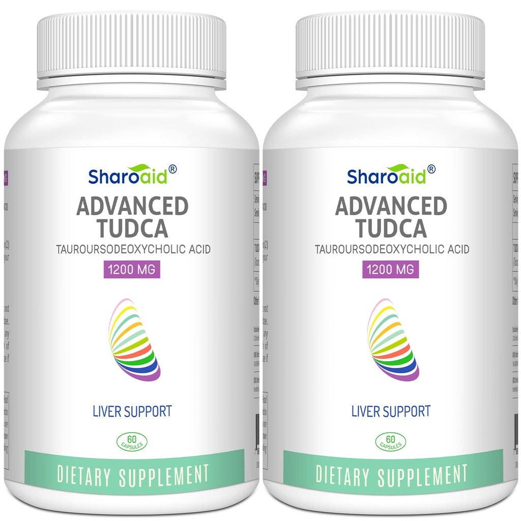 TUDCA Liver 지원 보조 식품 1200 mg-Third 파티 테스트-Bile 소금 Liver Detox Cleanse-High Strength Formula-Vegan 캡슐 Liver,Gallbladder,Kidney Health,2 Bottle-120 캡슐