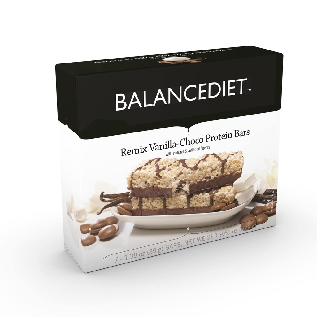 BalanceDietTM | Protein Bar | 단백질 15g | 저탄소년단 | 7 Bar Box (Remix Vanilla Chocolate)