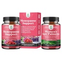 밤 땀, 핫 플래시 & 동 Quai, Chaste Berry & Black Cohosh 뿌리와 함께 무드 스윙을 위한 Menopause 보충교재의 뭉치는 여자 500mg DHT 차단제를위한 Palmetto를 보았습니다 Maca 뿌리 & Biotin