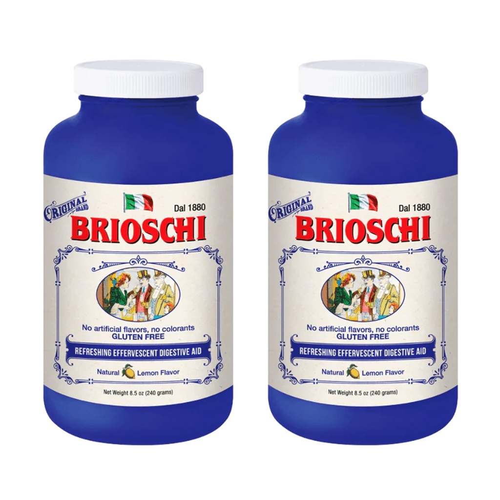 Brioschi 이탈리아 레몬 맛 Effervescent Heartburn, Upset Stomach, 산성 Indigestion, 8.5 oz 병 (팩 2)