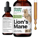 Forever Puppy Lions Mane Mushroom Supplement for Dogs - Brain & Focus Support - Dogs - Canine Vitamins 및 보충제 - 설탕 및 알코올 무료 Drops - 2 fl oz