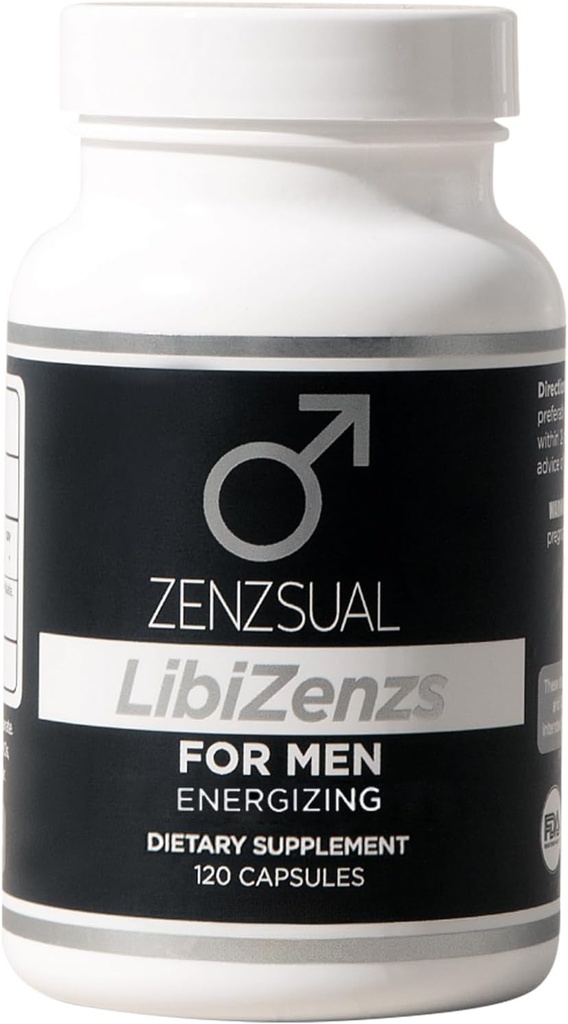 ZENZSUAL LibiZenzs Men - Ginseng, Maca Root, Ashwagandha와 천연 다이어트 보충 혼합 - 테스토스테론 수준을 증가 - 글루텐 무료 (120 캡슐)
