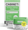 내각: 모든 일 알레르기 기복 Cetirizine 일반적인 알레르기 증상 (Refillable Glass Jar)에서 비 돌리기 구호를 위한 10mg