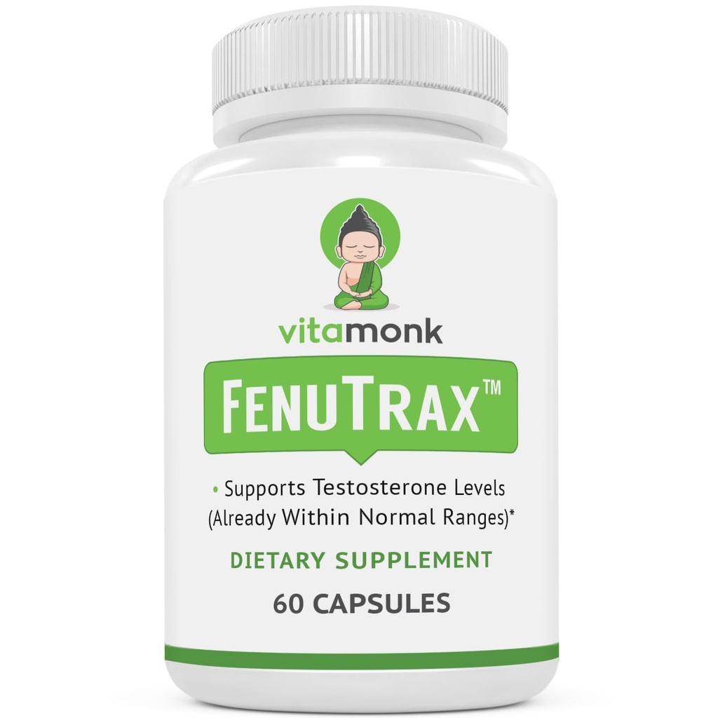 VitaMonk FenuTraxTM Fenugreek 추출물 강력한 50% Fenugreek씨 추출물 Fenuside를 위해 표준화되는 - 높은 Furostanol Glycoside 및 Saponin 내용 Testofen에 비교할 때 - 60의 캡슐