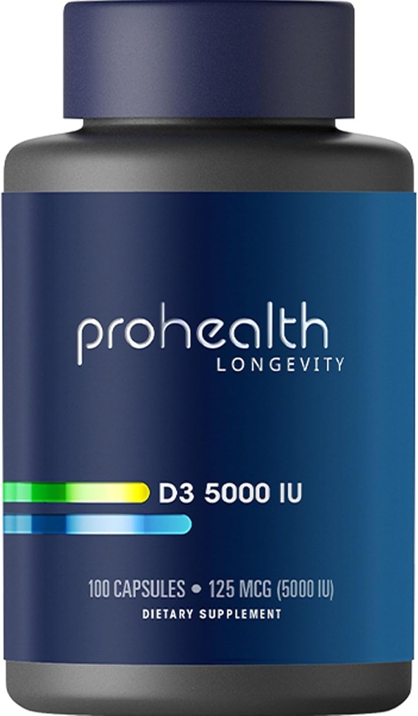 ProHealth 비타민 D3 5000 IU (5000 IU, 100 캡슐)