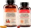 NatureWise Curcumin Turmeric 2250mg & 여성과 남성을위한 비타민 B 복합체 - 150 Softgels Cellular Energy Mental Clarity Support