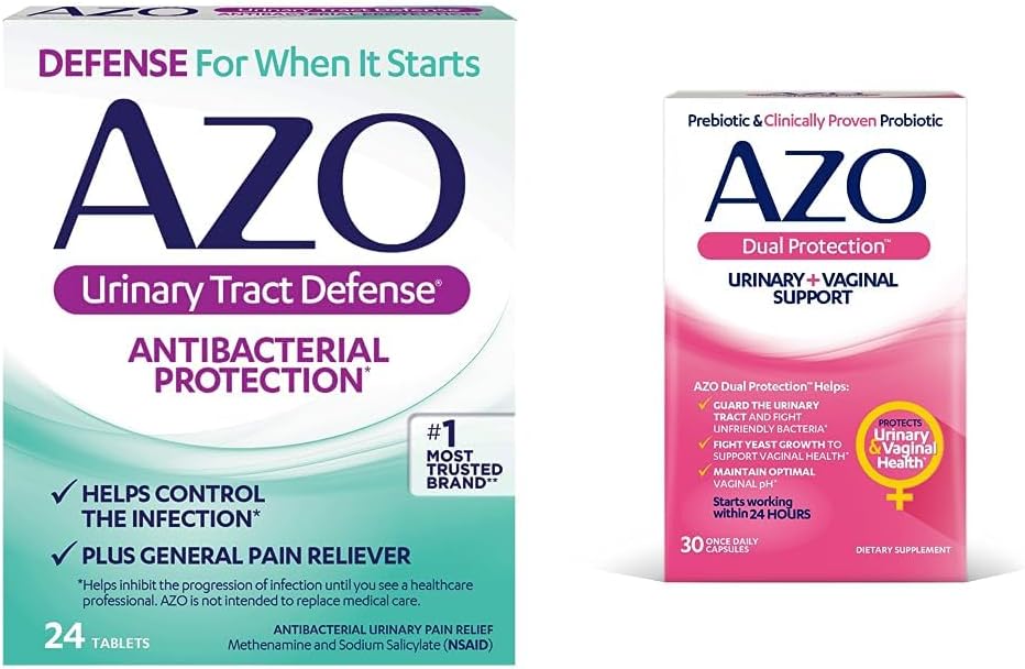 AZO Urinary Tract 방위 항균 보호, 당신은 의사 24 조사 + 이중 보호, Urinary + 질 지원*, Prebiotic Plus Probiotic, 30 조사를 볼 수 때까지 UTI를 통제하는 것을 돕습니다
