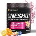 남자와 여자를 위한 1shot 전 운동 분말 - BCAAS 아미노산 보충교재 분말, 200mg 카페인, beta 알라닌 분말, Citrulline 말레이트 전 운동 분말 - 과일 펀치 - 30의 서빙