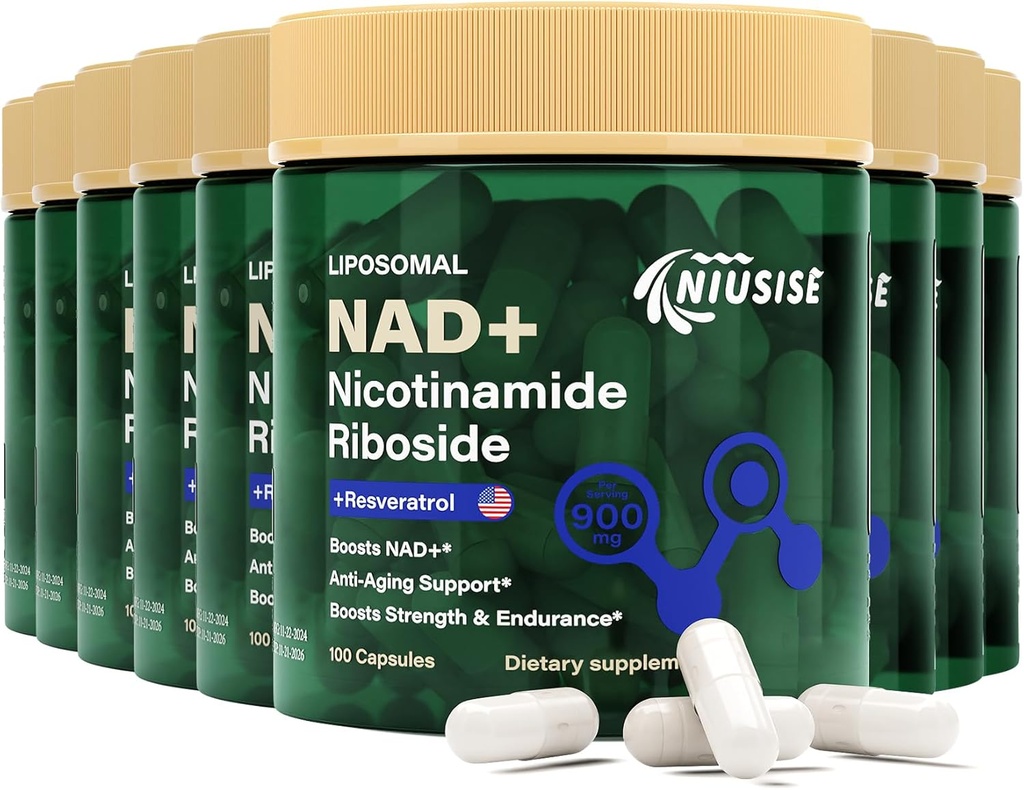 NAD 보충교재, NAD Nicotinamide Riboside 남자와 여자를 위한 900 Mg, Liposomal NAD+ Nicotinamide Riboside, Resveratrol & Quercetin, 에너지, Boost NAD+, 900 캡슐을 가진 보충교재