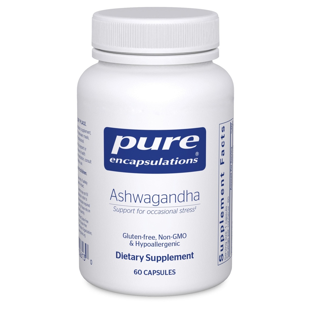 Pure Encapsulations Ashwagandha - 500 mg Ashwagandha 추출물 - Metabolism & 스트레스 지원 - 면역 지원 - GMO 무료 & Vegan - 60 캡슐