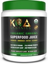 Greens Superfood Juice Powder - Spirulina, Chlorella, Matcha, Wheat Grass, Digestive Enzymes & Probiotics와 함께 USDA 유기농 슈퍼 그린 파우더 - 초콜릿 풍미 -30 Serv
