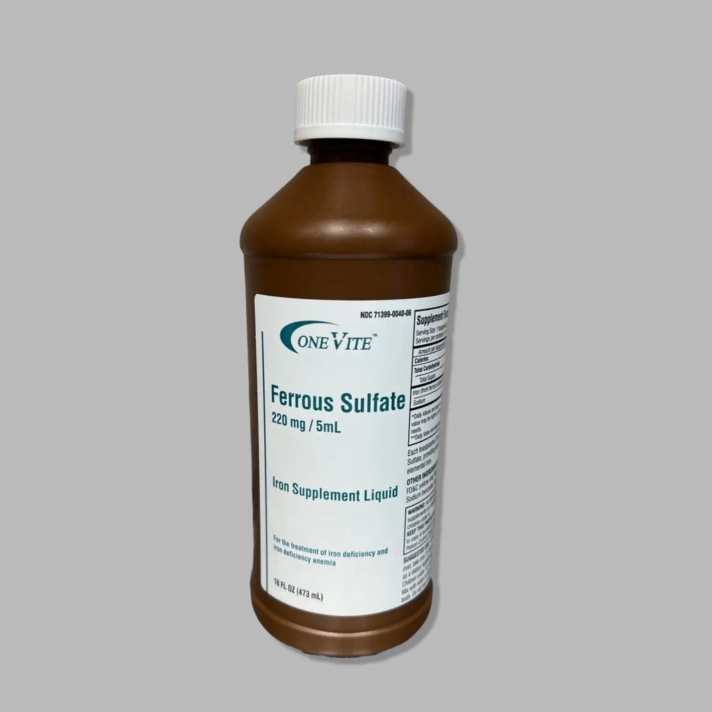 철 황산염 220mg/5ml | 철 보충교재 액체, 16 Fl Oz (1의 포장)
