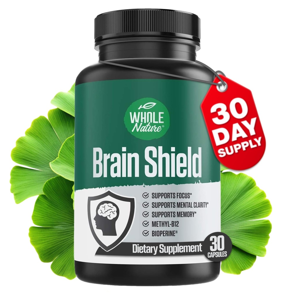 뇌 부스터 Nootropics - Ginkgo Biloba, 알파 GPC 및 Bacopa Monnieri, 비타민 B12, B3 - 지원 초점, 기억 및 명확성, 에너지 및 스트레스 완화. (1)