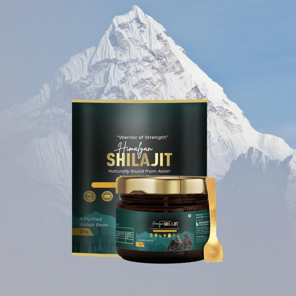 Bhumiija와 생명 과학 유기 수지 Shilajit 남성과 여성을위한 보충