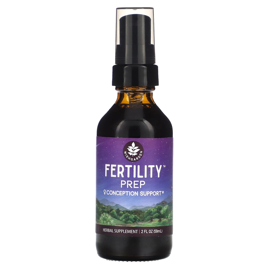 WishGarden Herbs Fertility Prep - Vitex, Red Maca 및 Raspberry Leaf와 함께 모든 자연의 불임 초본 보충, 여성을위한 건강한 호르몬 균형, Optimal Uterine 건강 및 개념, 2oz