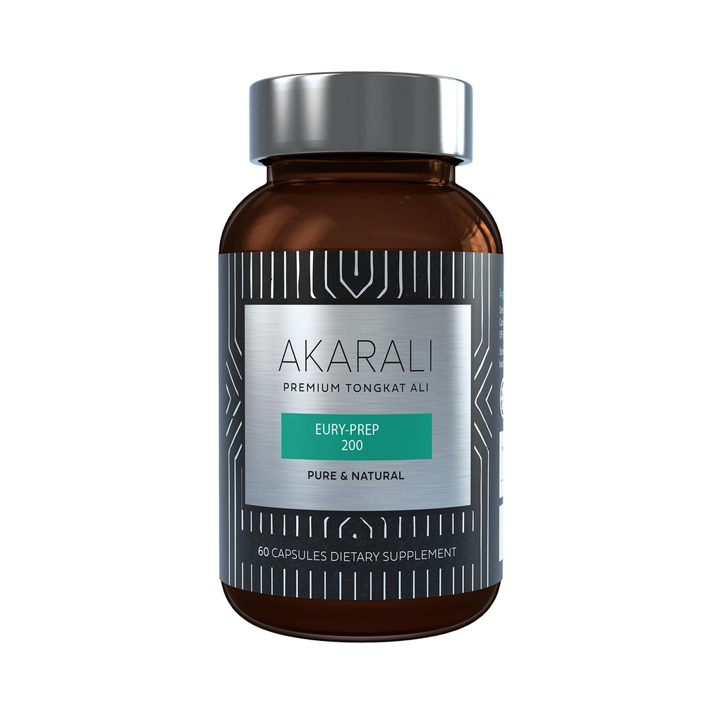 AKARALI 순수한 Tongkat Ali Longjack 200 : 1 높은 농도 1.5% Eurycomanone 미국 특허 Physta® 냉동 건조 추출 기술 지원 강도, 에너지 및 성능 (60 개)