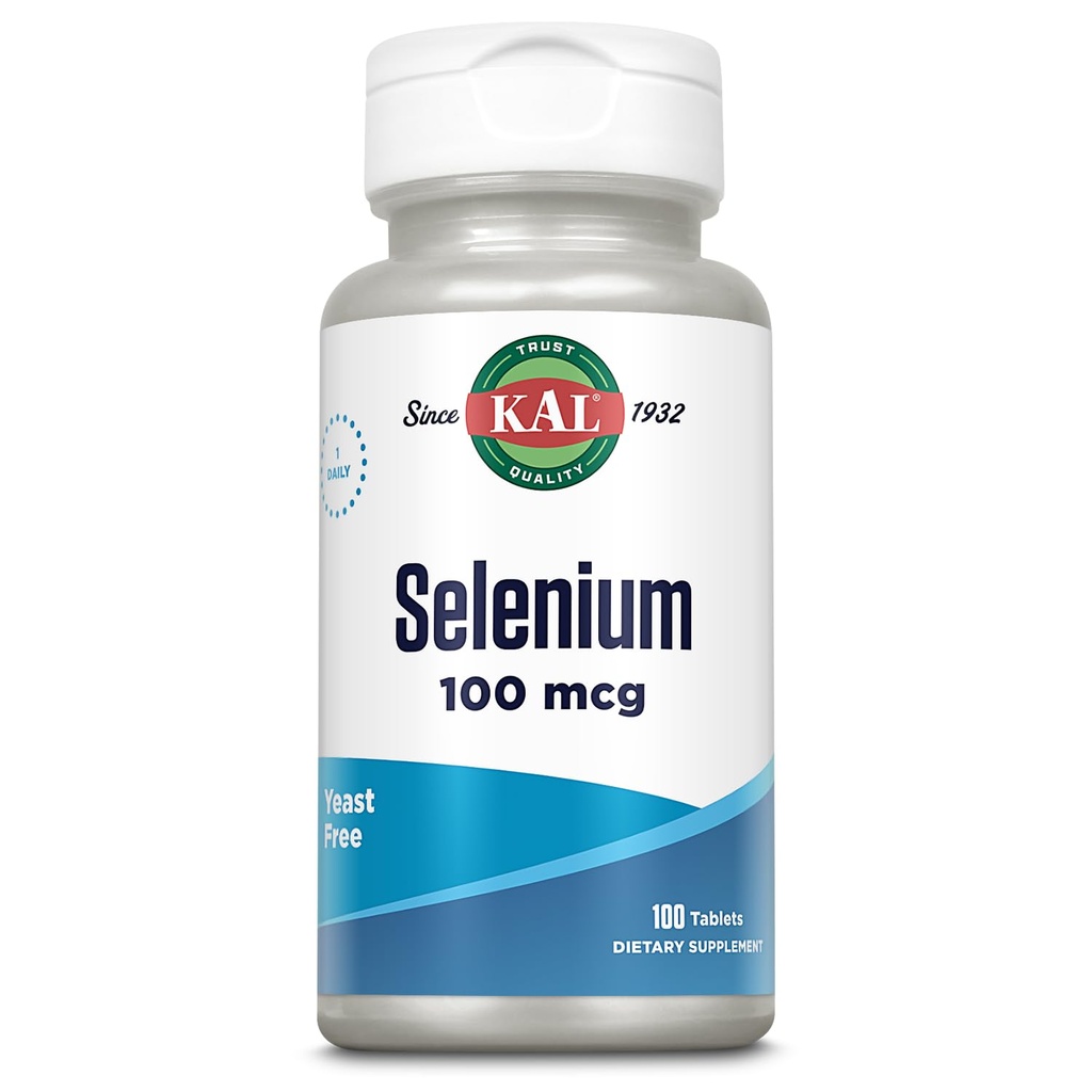 Kal 100 Mcg Selenium Yeast 무료 태블릿, 100 개
