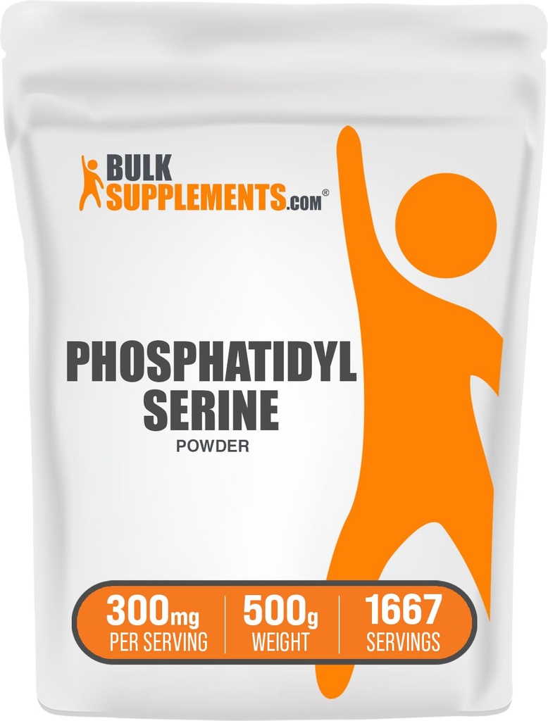 BulkSupplements.com Phosphatidylserine 분말 - Phosphatidylserine 보충교재, 콩에서 sourced - 서빙 당 300mg (60mg의 Phosphatidylserine), 500g (1.1 lbs) (1의 포장)