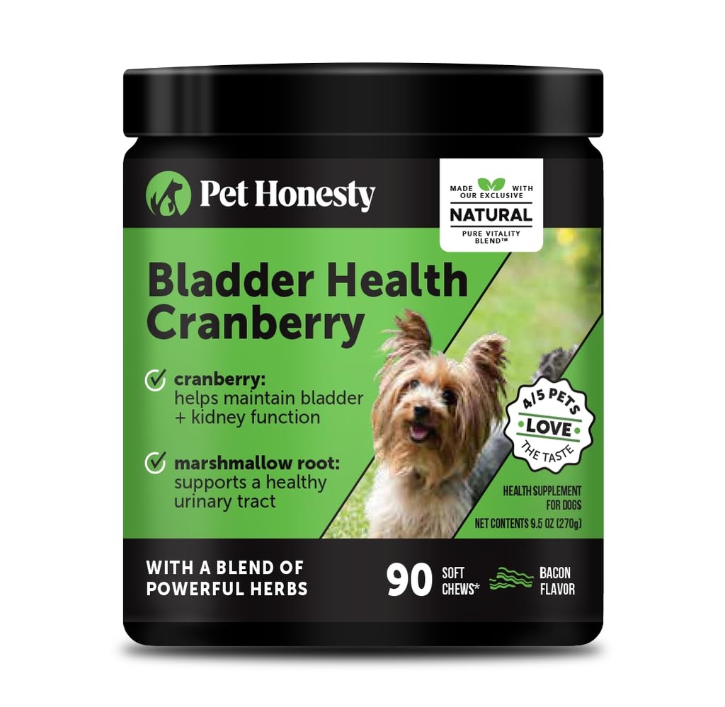 개를위한 Cranberry Bladder 건강 - 활성 성분을 함유 - Cranberry & D-Mannose는 개 Urinary Tract Health, Dog Bladder Support, & Dogs (Bacon) 지원
