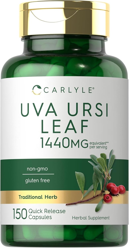 Carlyle Uva Ursi 캡슐 | 1440mg | 150 개 | 초본 잎 추출물 | Non-GMO | 글루텐 무료 보충