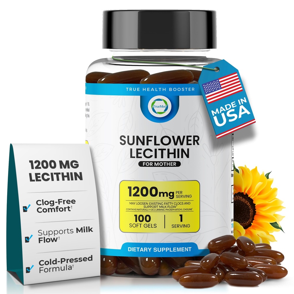 해바라기 Lecithin 1200 mg, 우유 교류, 간 자유로운 & Breastfeeding 엄마를 위한 비 GMO 지원은 Cl에 의하여 막힌 우유 덕트, 뇌, Nerve & 간질 건강, 어머니 100 Softgel를 위한 Phospho-Rich를 막습니다