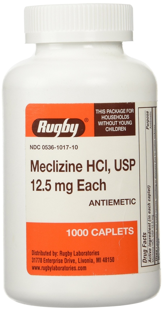 MECLIZINE TABS 12.5 MG OTC*RUG 크기: 1000년