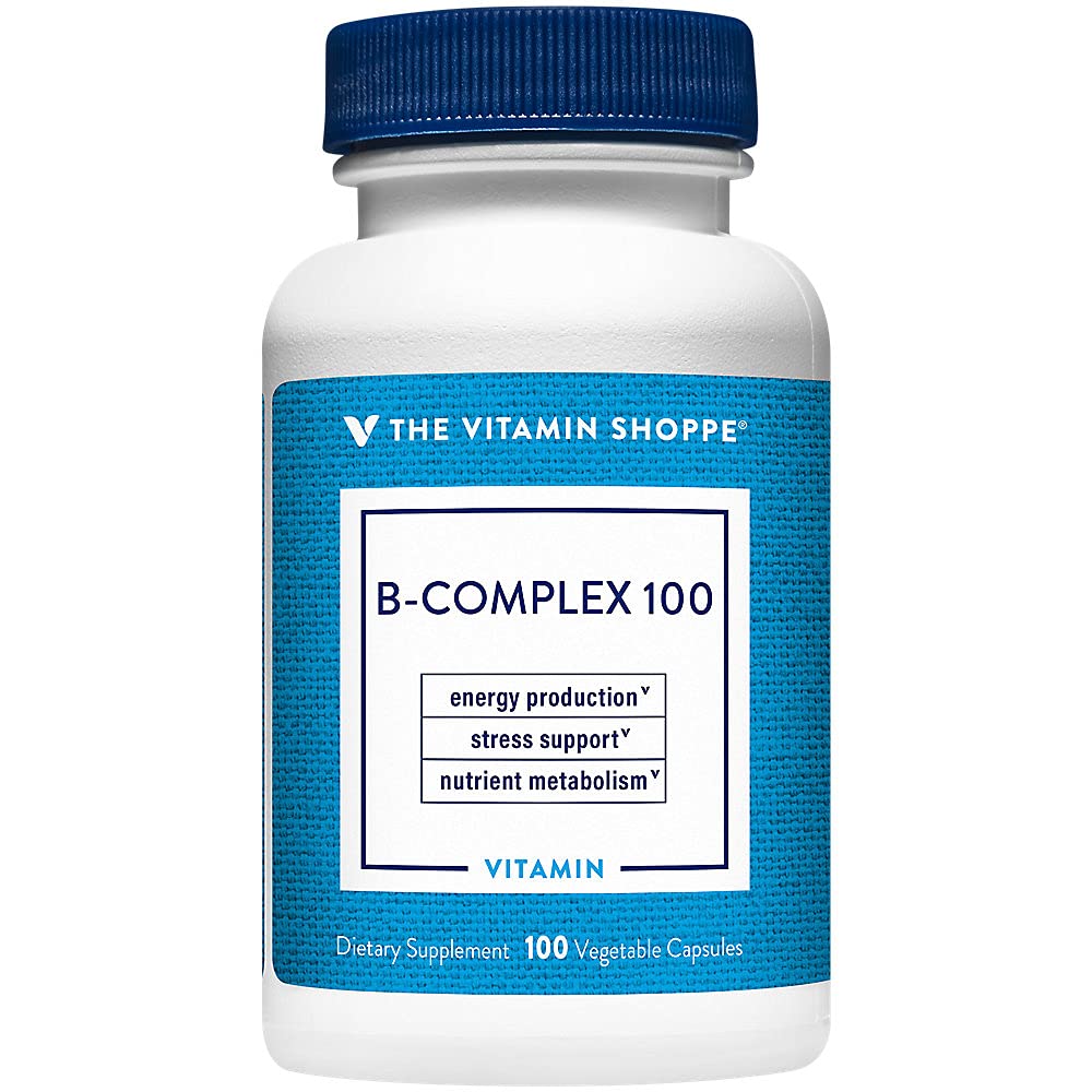 비타민 Shoppe B Complex 100 - 에너지 생산 지원, 신경 시스템 기능 및 영양성 대사 - B1, B2, B6, B12, Niacin, Folic Acid & Biotin (100 Veggie Caps)의 우수한 소스