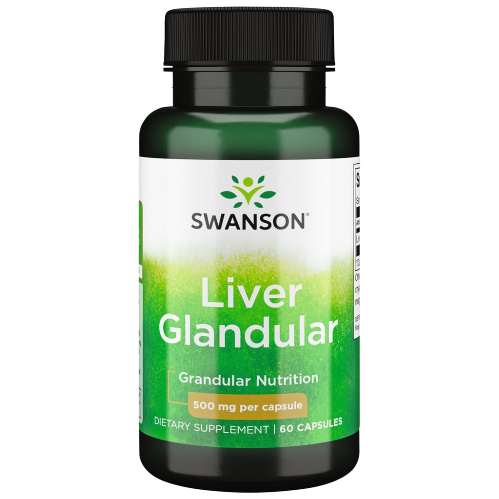 Swanson Liver Glandular 500 밀리그램 60 캡슐