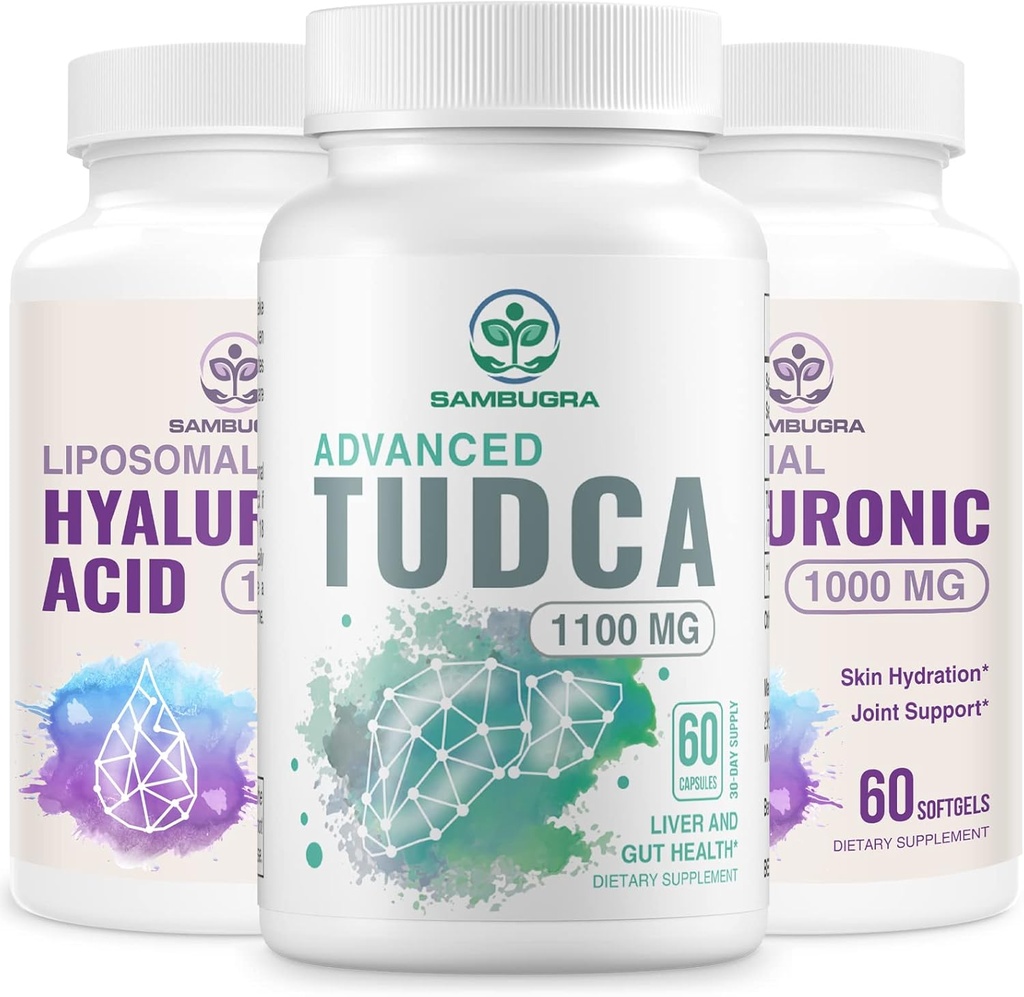 TUDCA Liver는 1100mg와 Liposomal Hyaluronic 산 보충물 1000mg의 높은 생물 분해성 보충교재를 보충합니다 (3)