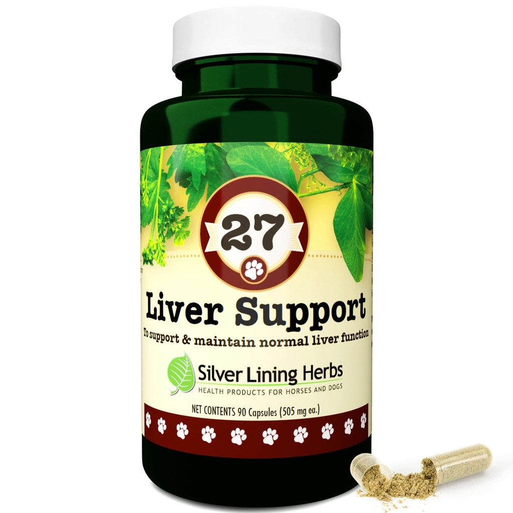 Silver Lining Herb 27 Herbal Liver Support Canine - Liver의 정상적인 기능과 건강을 가진 개 지원 - 스트레스와 Toxins에서 간결을 보호하는 자연 초본 보충 - 90 캡슐