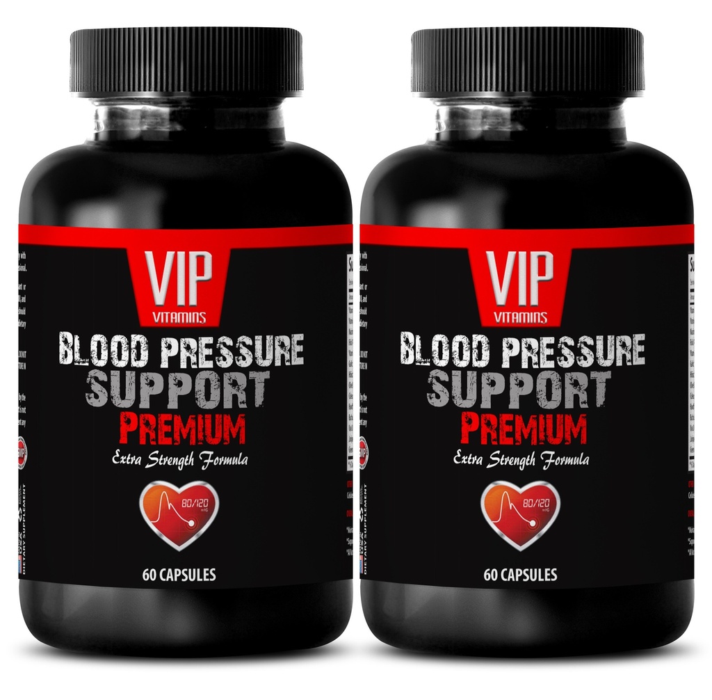 VIP VITAMINS 올리브 리프 추출물 최고 강도 - 혈압 지원 - 더 많은 과일을 먹는 (2 병 - 120 캡슐)