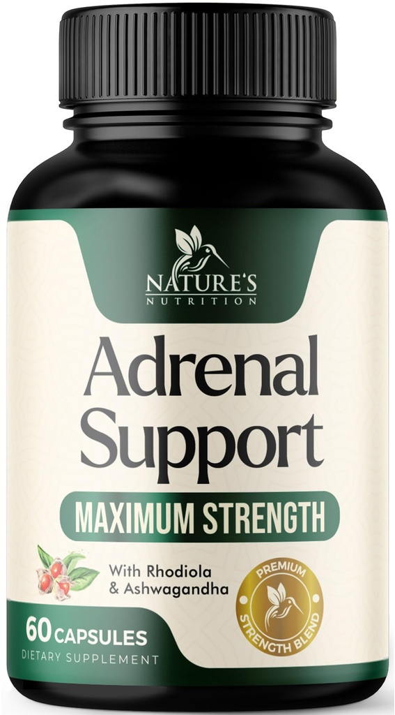 Adrenal 지원은 외피 Complex, 제일 에너지 보충교재, 지원 Cortisol 건강 & 에너지 수준, 여자 & 남자를 위한 매일 Ashwagandha, 지원 Adrenal 피로 & 면역 체계, 60의 캡슐을 보충합니다