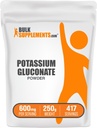 BulkSupplements.com 칼륨 Gluconate 분말 - Hydration 지원, 광물 보충, 칼륨 99mg - 글루텐 무료, 봉사 당 600mg, 250g (8.8 oz) (팩 1)