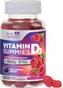 비타민 D3 Gummies 5000 IU (125 mcg) - 트리플 강도 뼈와 면역 지원, 비타민 D 거미 규정식 보충교재, 자연의 베리 D 비타민 보충, 라즈베리 맛, 비 GMO - 120 Gummies